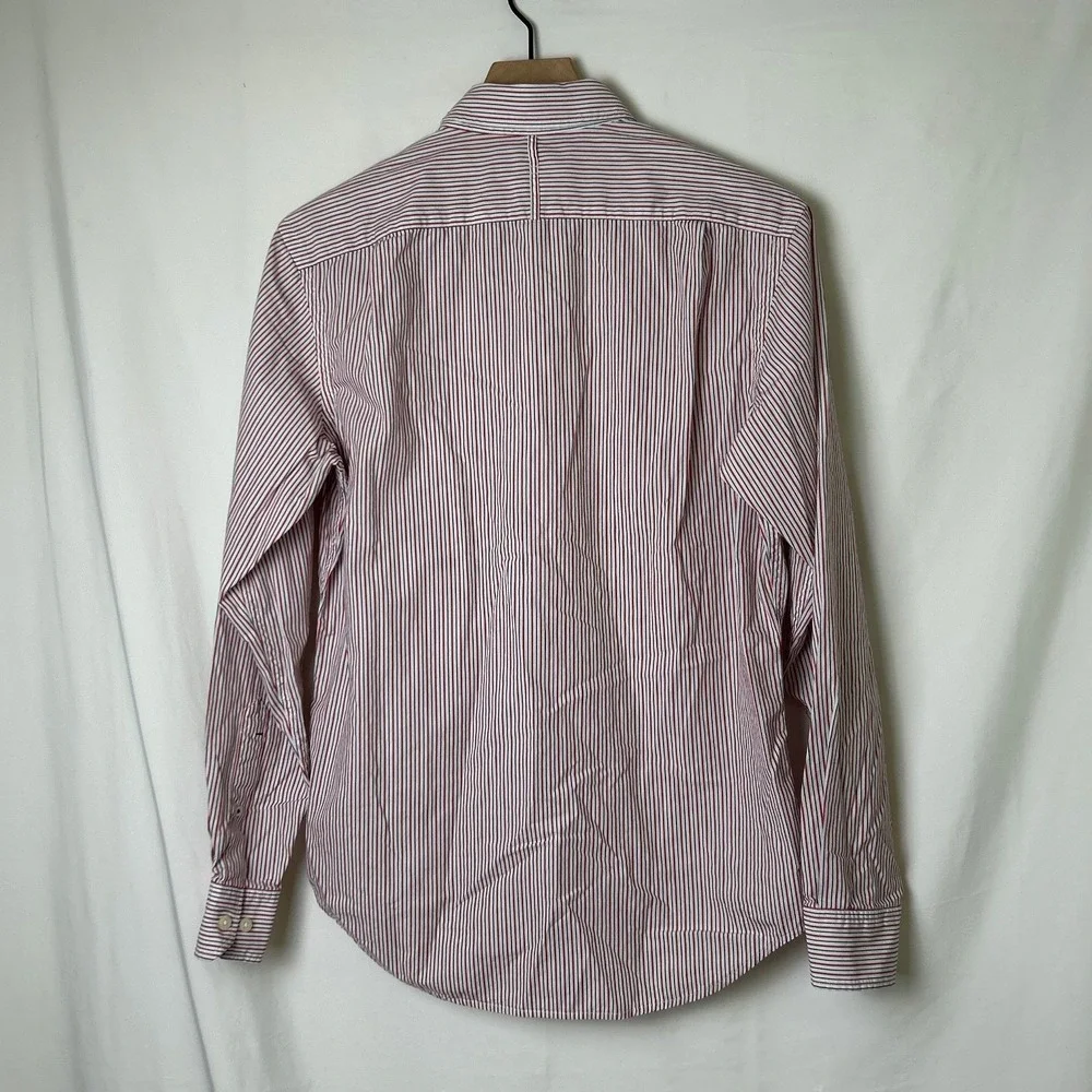 Banana Republic Mens Striped Soft-Wash Button Down Shirt Size S Red White Blue